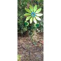 Invernadero Kinetic Metal Yard Art Garden Flower Motion Spinner Teal  Yellow IN1809790